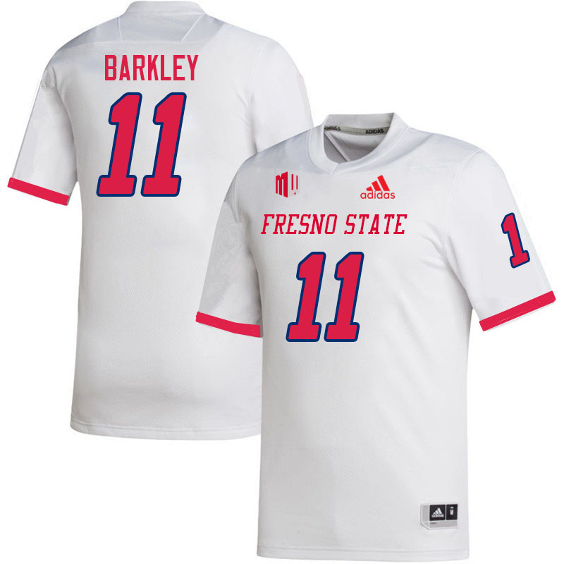 Men #11 Mikel Barkley Fresno State Bulldogs College Football Jerseys Stitched Sale-White